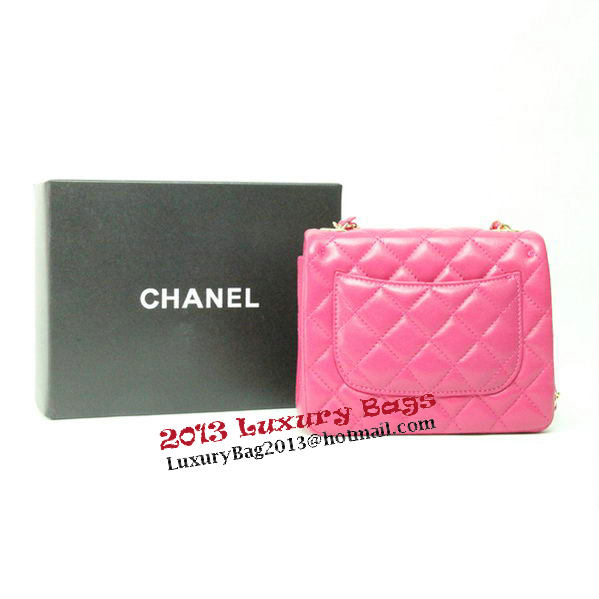 Chanel mini Classic Flap Bag Rose Leather 1115 Gold Chain