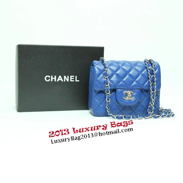 Chanel mini Classic Flap Bag Royal Leather 1115 Silver Chain