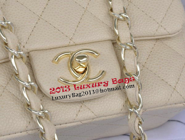 Chanel mini Classic Flap Bag Apricot Cannage Pattern 1115 Gold