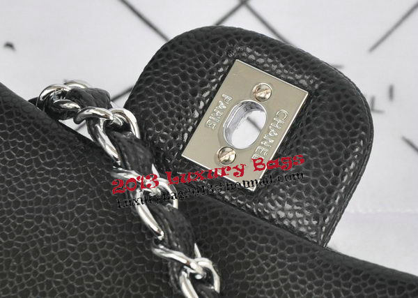 Chanel mini Classic Flap Bag Black Cannage Pattern 1115 Silver