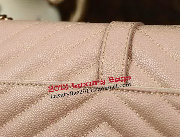Saint Laurent Classic Monogramme Cannage Pattern Flap Bag Y5480 Apricot