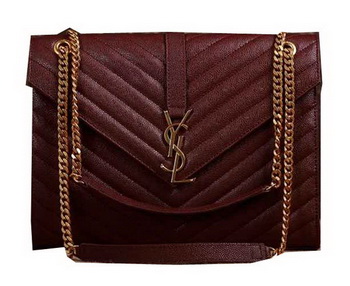 Saint Laurent Classic Monogramme Cannage Pattern Flap Bag Y5480 Burgundy