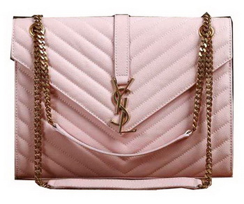 Saint Laurent Classic Monogramme Cannage Pattern Flap Bag Y5480 Light Pink