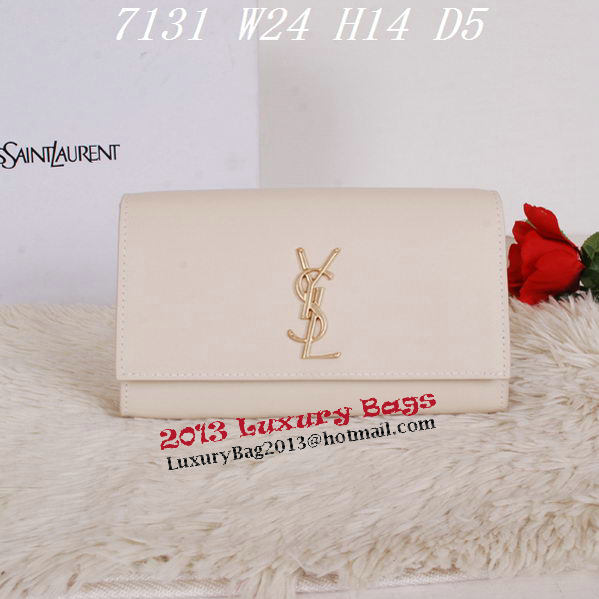 Yves Saint Laurent Classic Monogramme Clutch Y7131 OffWhite