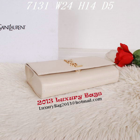 Yves Saint Laurent Classic Monogramme Clutch Y7131 OffWhite