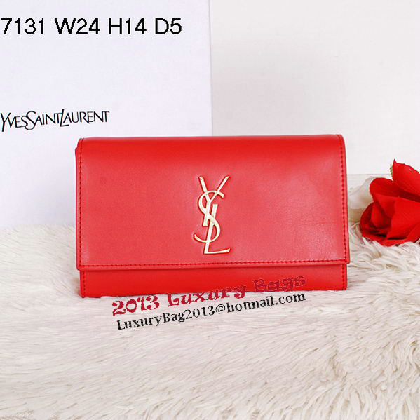 Yves Saint Laurent Classic Monogramme Clutch Y7131 Red