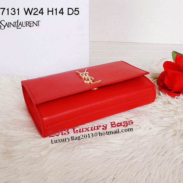Yves Saint Laurent Classic Monogramme Clutch Y7131 Red