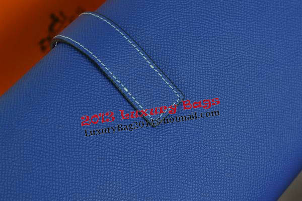 Hermes Jige Clutch Bag Calfskin Leather Royal