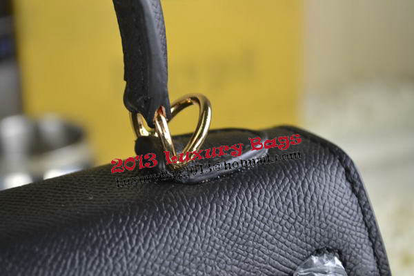 Hermes Kelly 22cm Tote Bag Calfskin Leather Black