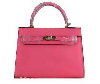 Hermes Kelly 22cm Tote Bag Calfskin Leather Rosy