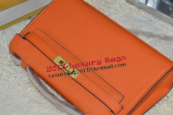 Hermes MINI Kelly 22cm Tote Bag Calfskin Leather Orange