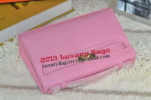 Hermes MINI Kelly 22cm Tote Bag Calfskin Leather Pink