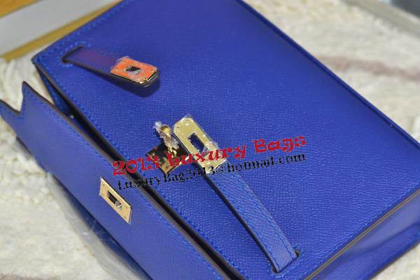 Hermes MINI Kelly 22cm Tote Bag Calfskin Leather Royal