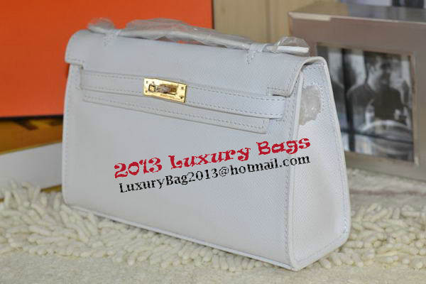 Hermes MINI Kelly 22cm Tote Bag Calfskin Leather White