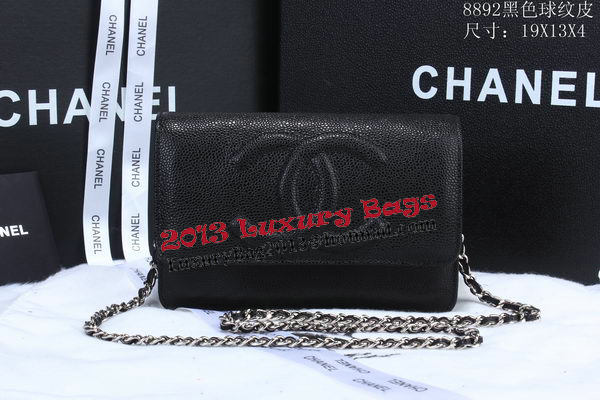 Chanel Cannage Pattern Leather Flap Shoulder Bag A8892 Black