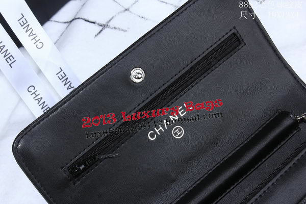 Chanel Cannage Pattern Leather Flap Shoulder Bag A8892 Black