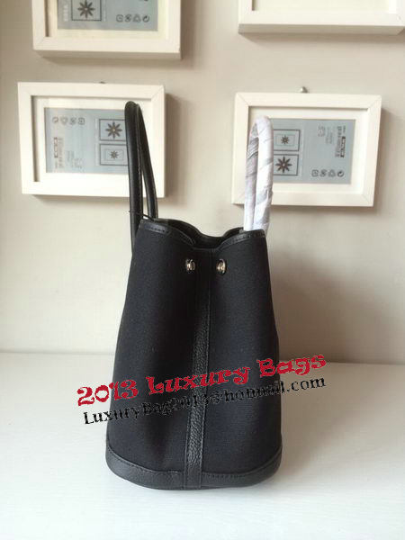 Hermes Garden Party 30CM Bag Canvas Leather H11S Black