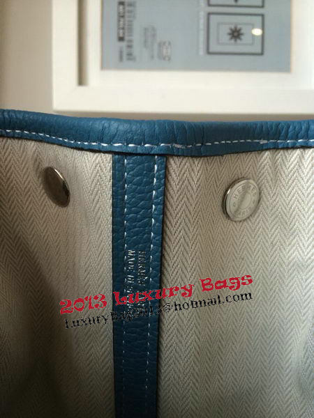 Hermes Garden Party 30CM Bag Canvas Leather H11S Blue