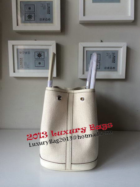 Hermes Garden Party 30CM Bag Canvas Leather H11S OffWhite