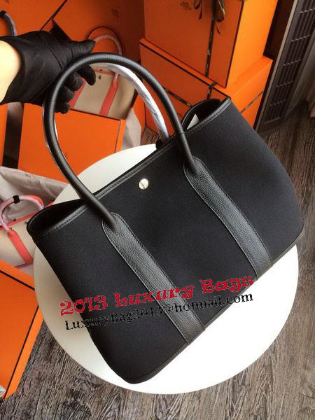 Hermes Garden Party 36CM Bag Canvas Leather H11M Black