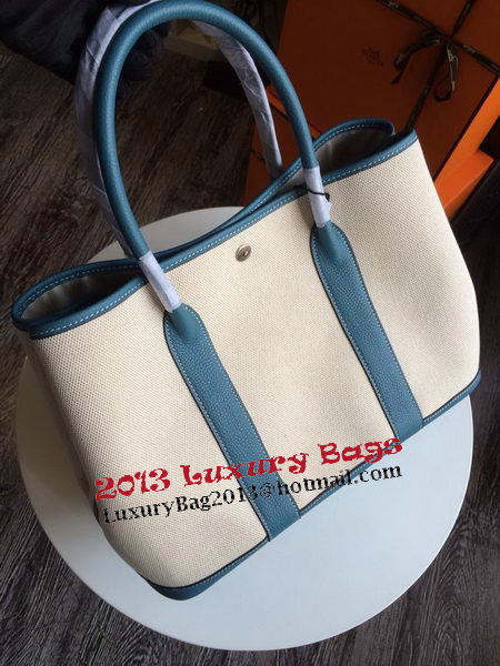 Hermes Garden Party 36CM Bag Canvas Leather H11M Blue