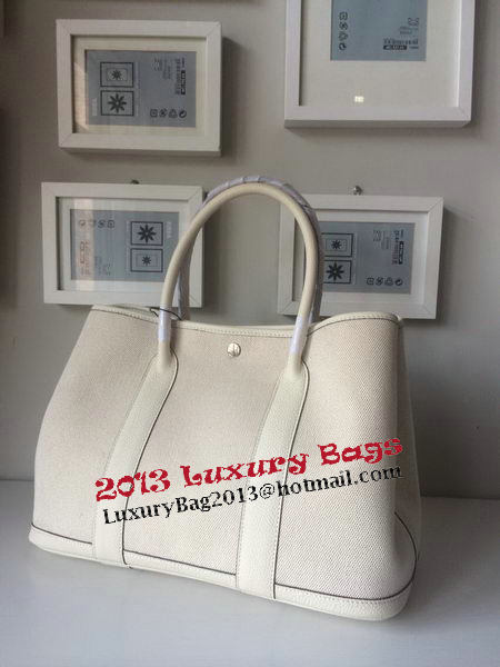 Hermes Garden Party 36CM Bag Canvas Leather H11M OffWhite