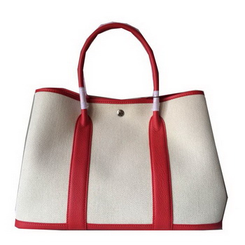 Hermes Garden Party 36CM Bag Canvas Leather H11M Red