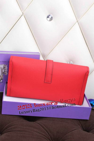 Hermes Jige Clutch Bag Calfskin Leather H258 Red