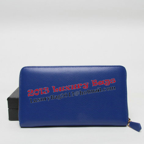 Prada Grainy Leather Wallets 1M1188 Blue