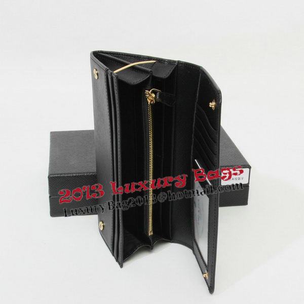 Prada Saffiano Leather Bifond Wallet 1M11335 Black