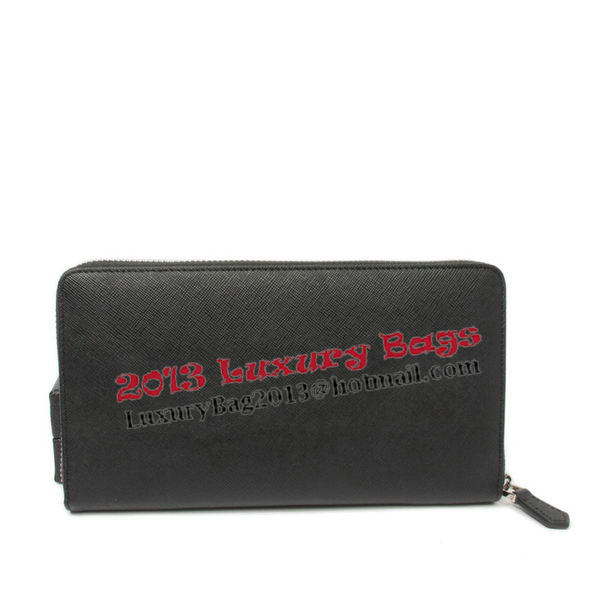 Prada Saffiano Leather Wallets 1M1188 Black