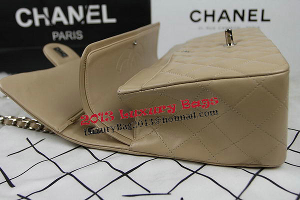 Chanel Classic Flap Bag Apricot Original Leather CF1113 Silver