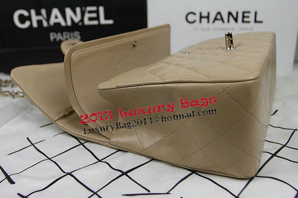 Chanel Classic Flap Bag Apricot Original Leather CF1113 Silver