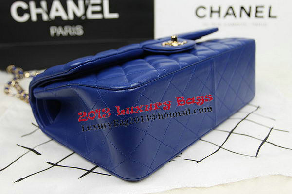 Chanel Classic Flap Bag Blue Original Leather CF1113 Gold