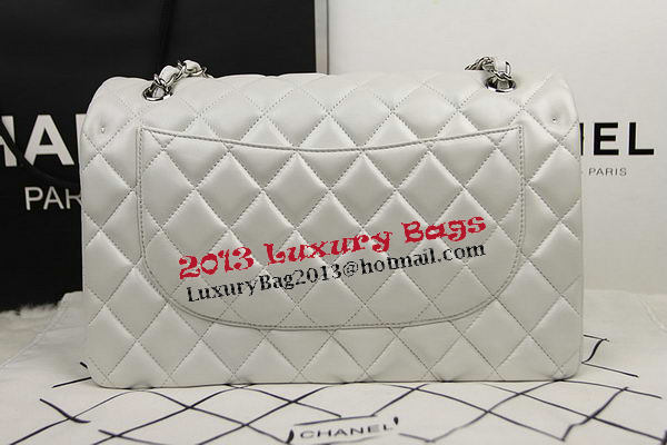 Chanel Classic Flap Bag OffWhite Original Leather CF1113 Silver