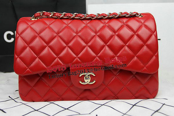 Chanel Classic Flap Bag Red Original Leather CF1113 Gold