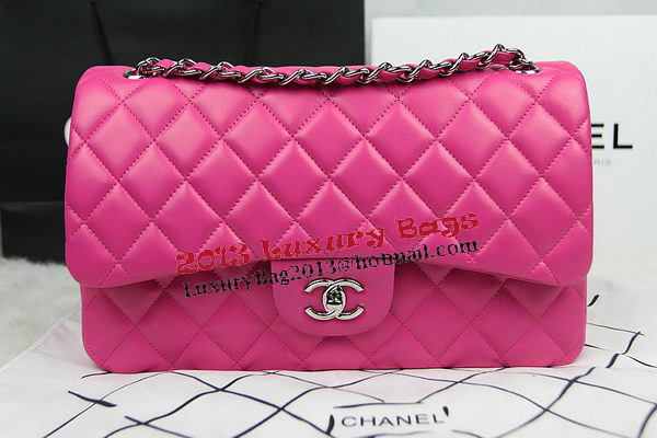 Chanel Classic Flap Bag Rose Original Leather CF1113 Silver