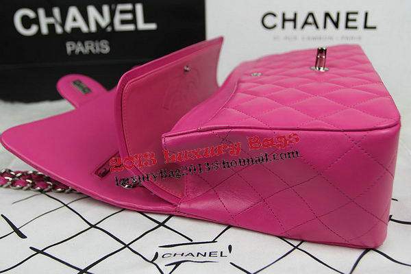 Chanel Classic Flap Bag Rose Original Leather CF1113 Silver