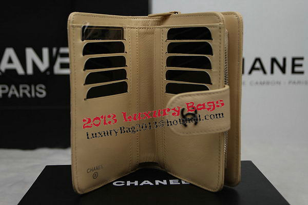 Chanel Matelasse Bi-Fold Wallet Original Cannage Pattern Leater CHA48667 Apricot