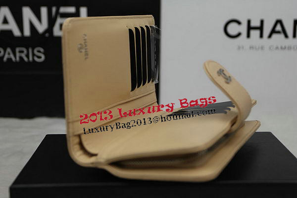 Chanel Matelasse Bi-Fold Wallet Original Cannage Pattern Leater CHA48667 Apricot