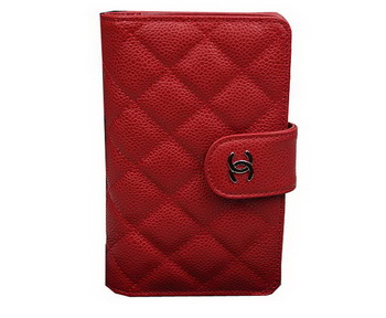 Chanel Matelasse Bi-Fold Wallet Original Cannage Pattern Leater CHA48667 Red