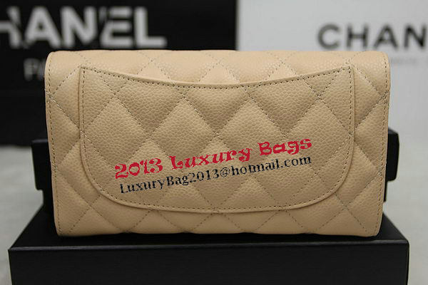 Chanel Tri-Fold Wallet Original Cannage Pattern Leather CHA31506 Apricot
