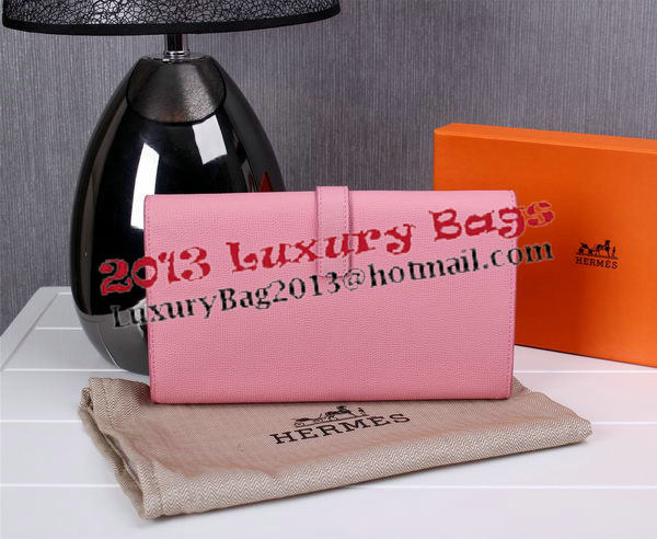 Hermes Jige Clutch Bag Calfskin Leather H8057 Pink