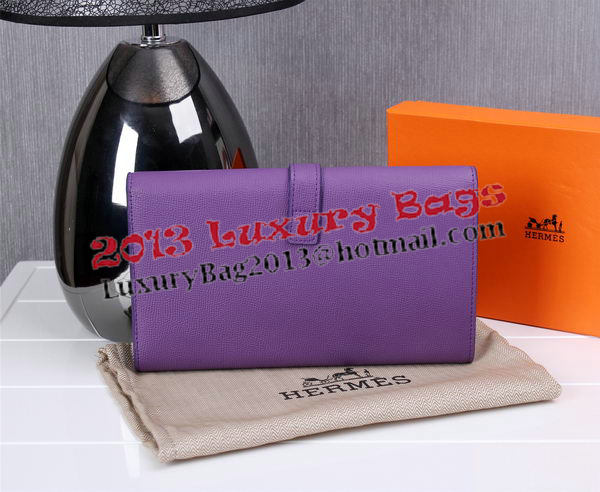 Hermes Jige Clutch Bag Calfskin Leather H8057 Purple