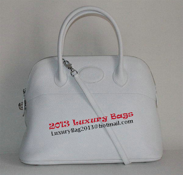 Hermes Bolide 37CM Calfskin Leather Tote Bags H509084 White