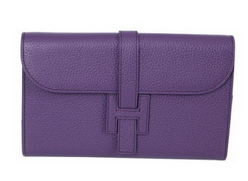 Hermes Jige Clutch Bag Calfskin Leather HQ864 Purple