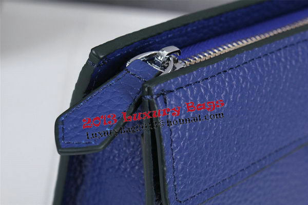 Hermes Jige Clutch Bag Calfskin Leather HQ8059 Blue