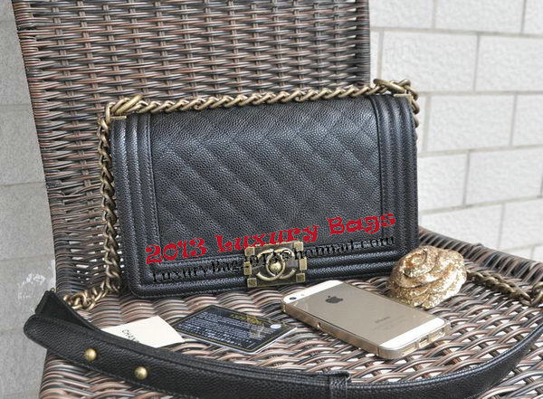 Chanel Boy Flap Shoulder Bags Cannage Pattern Leather A67086 Black