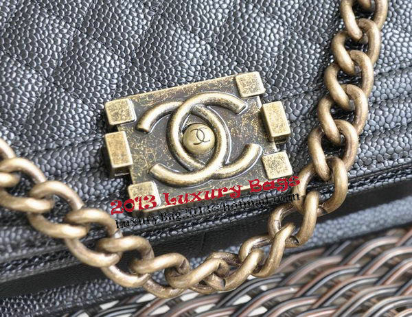 Chanel Boy Flap Shoulder Bags Cannage Pattern Leather A67086 Black