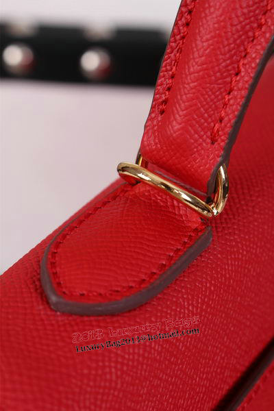 Hermes Kelly 32cm Shoulder Bags Grained Leather Burgundy